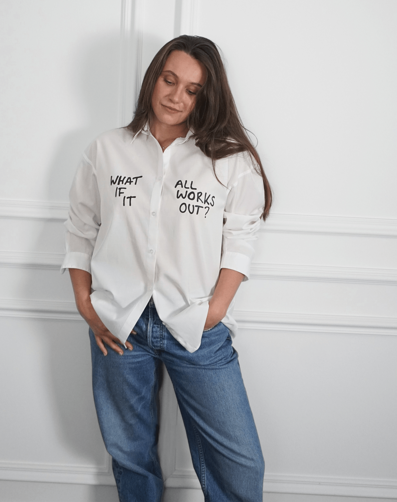 What if it all works out? White Shirt (Black print) - OBLIVIOUS?
