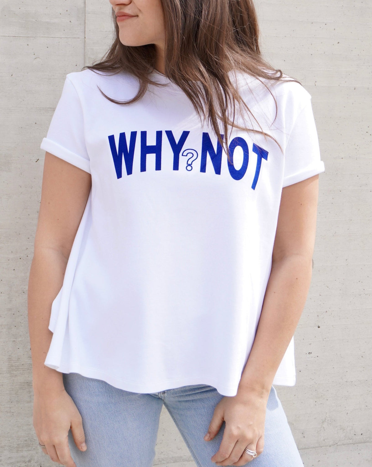 &#39;WHY NOT?&#39; Flowy T-Shirt - OBLIVIOUS?