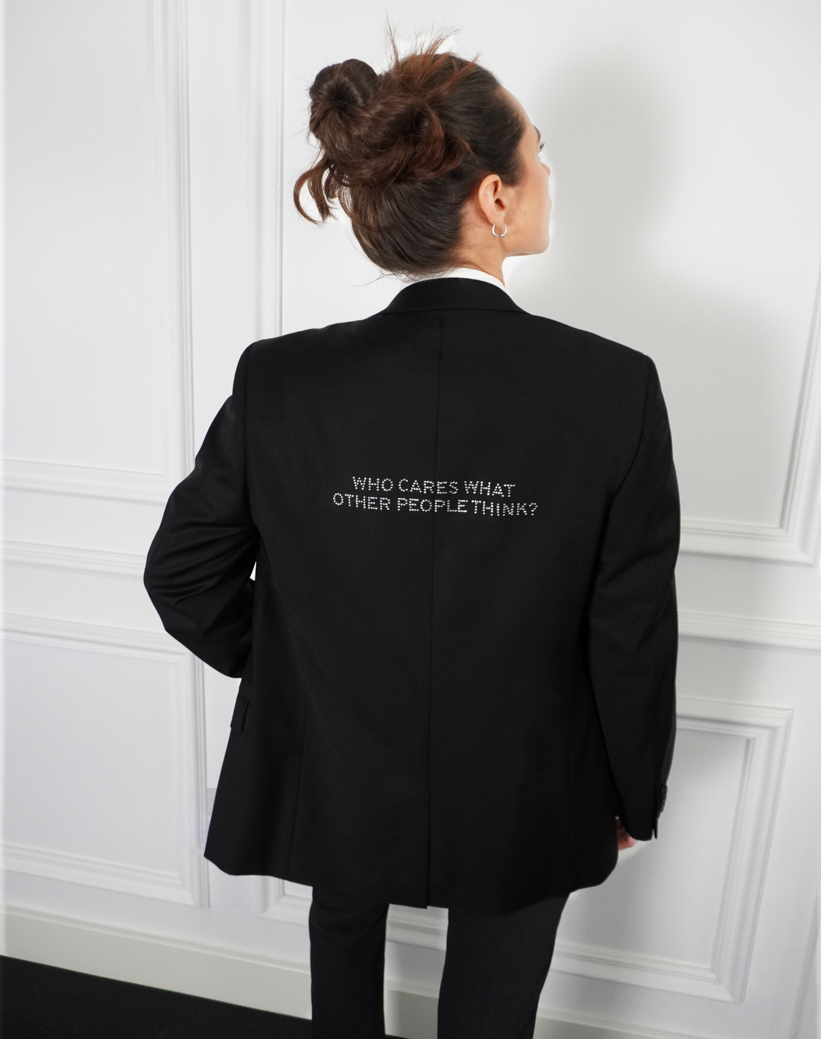 Who cares what other people think? Upcycled Blazer (Limited Edition Rhinestone)