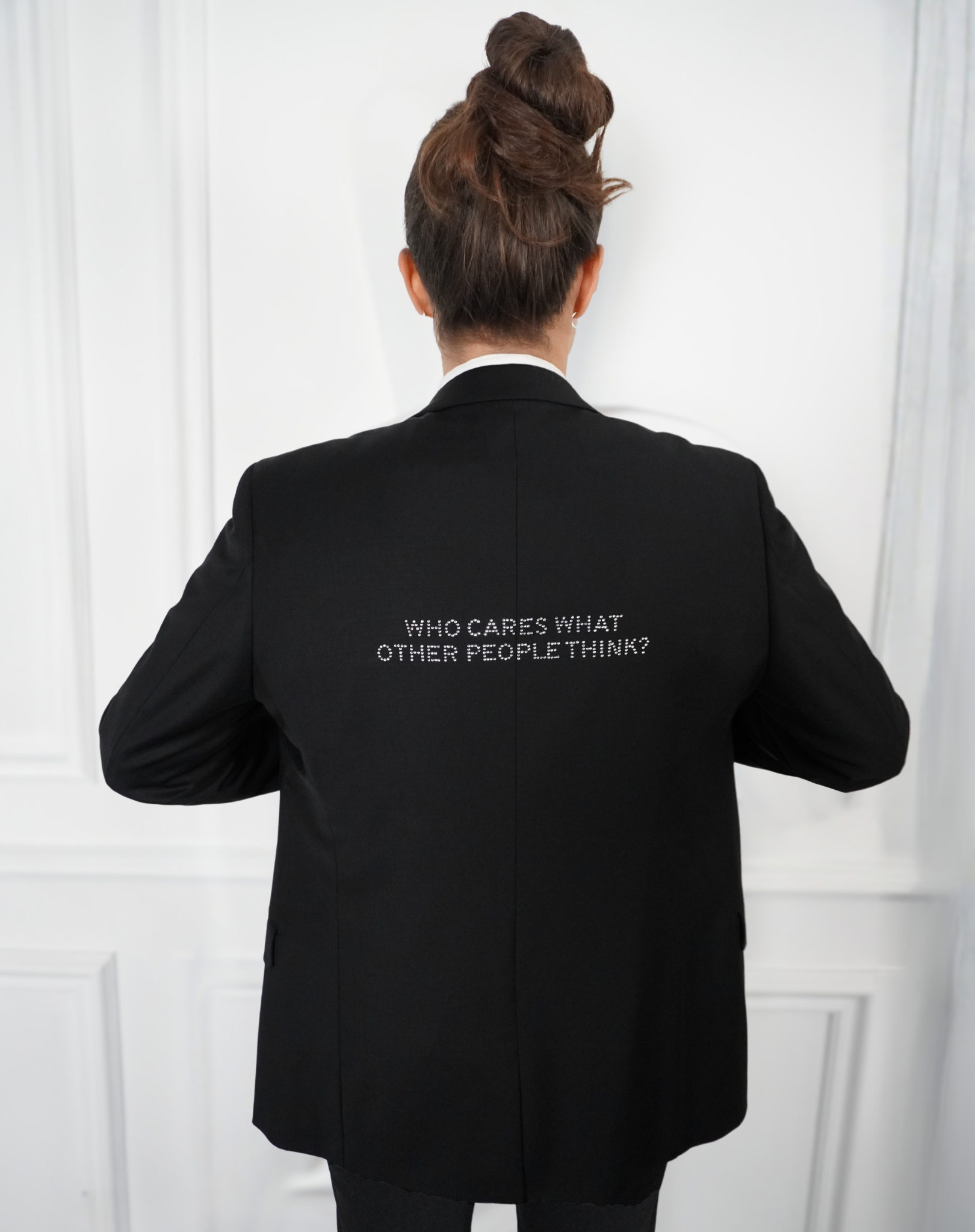 Who cares what other people think? Upcycled Blazer (Limited Edition Rhinestone)