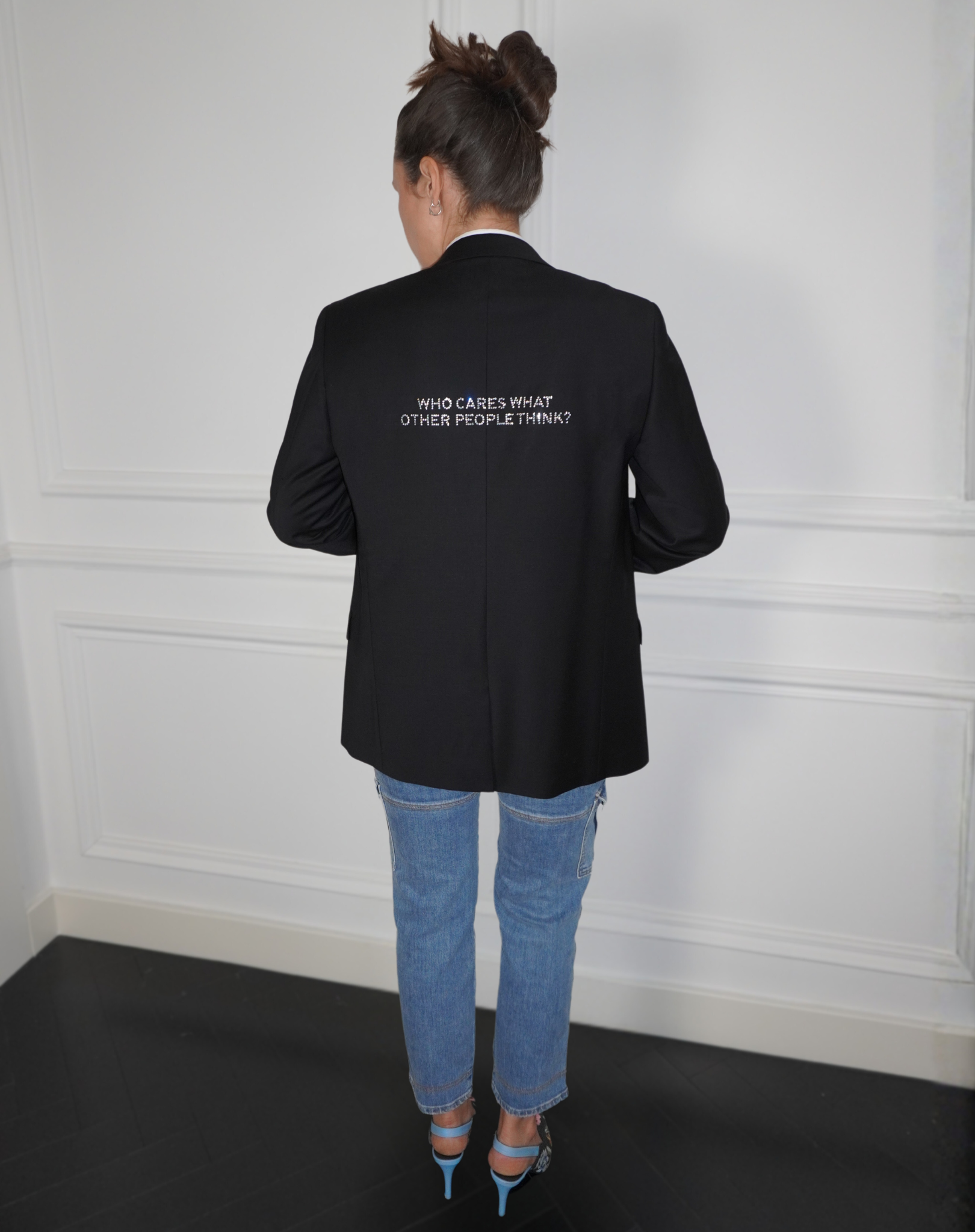 Who cares what other people think? Upcycled Blazer (Limited Edition Rhinestone)