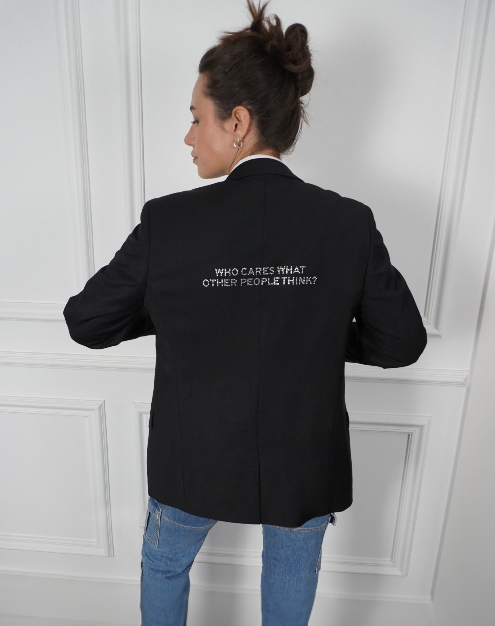 Who cares what other people think? Upcycled Blazer (Limited Edition Rhinestone)