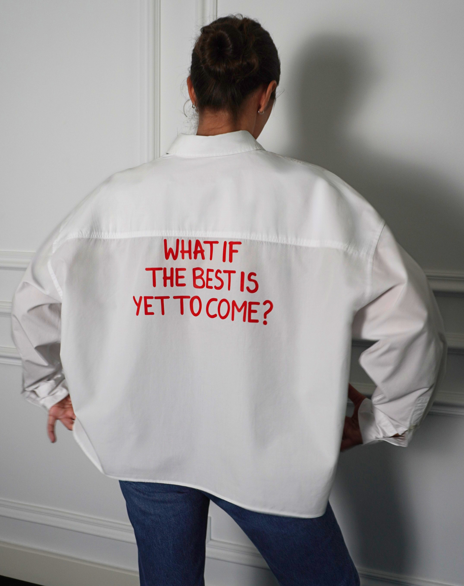 What if the best is yet to come? White Shirt (Red print)