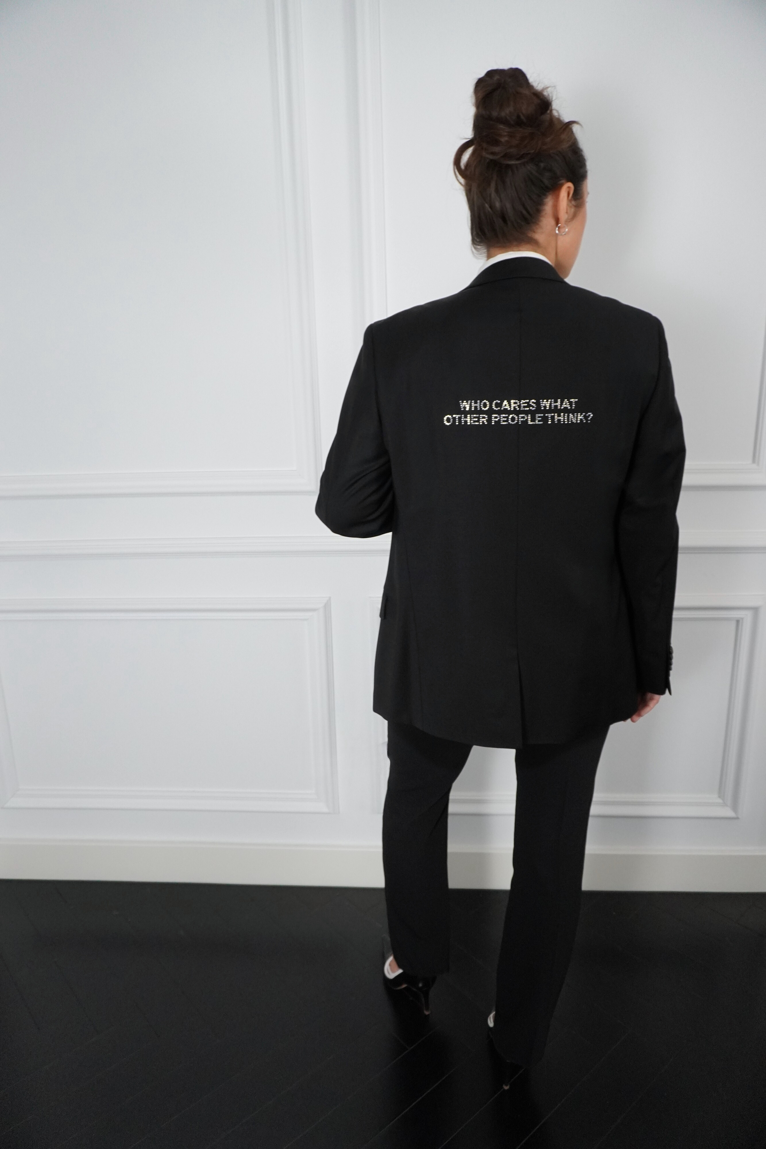 Who cares what other people think? Upcycled Blazer (Limited Edition Rhinestone)