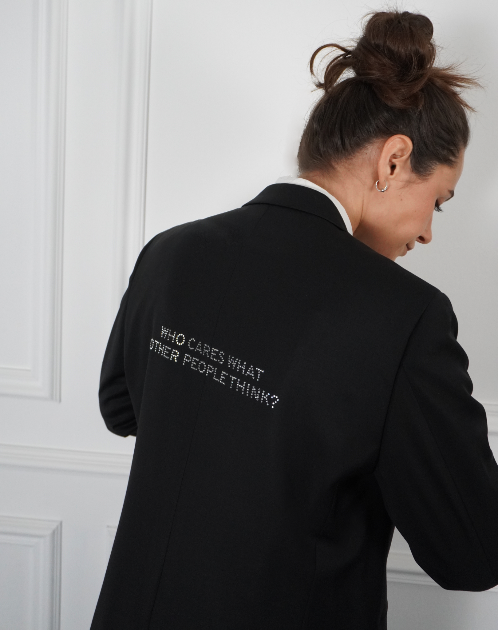 Who cares what other people think? Upcycled Blazer (Limited Edition Rhinestone)