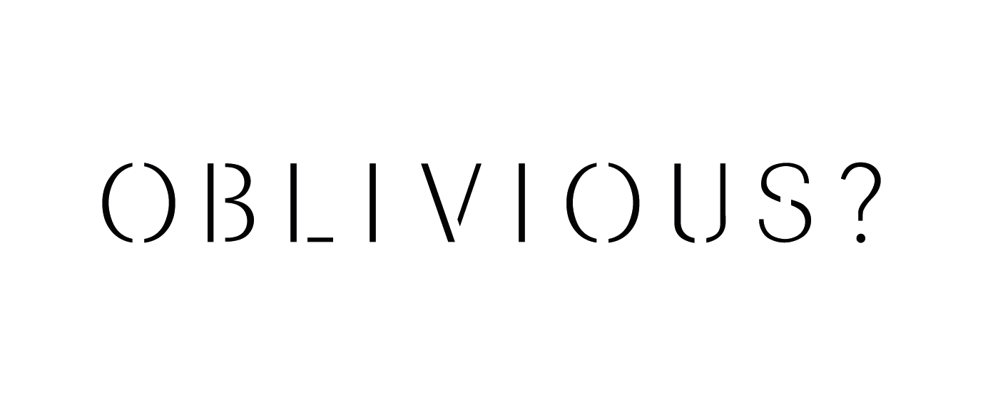 OBLIVIOUS? sustainable fashion brand Logo - focused on the positive power of questions