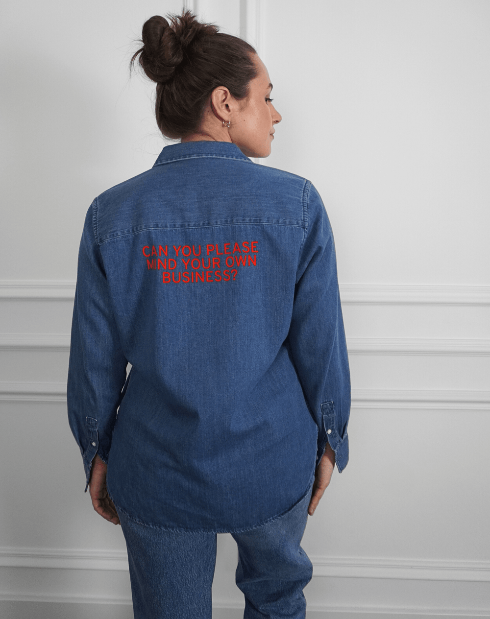 Can you please mind your own business? Jeanshemd