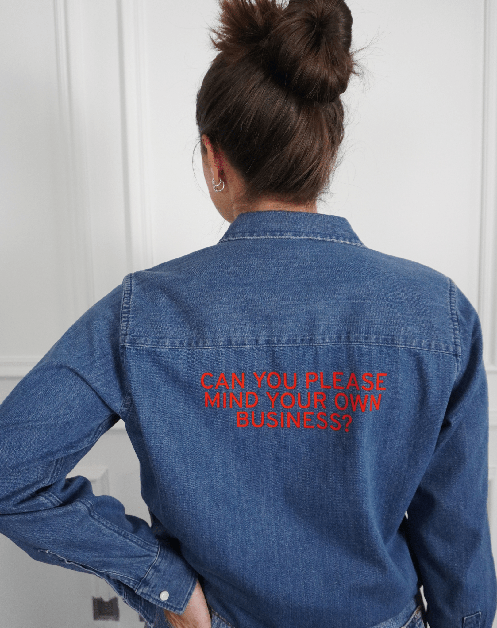 Can you please mind your own business? Denim Shirt - OBLIVIOUS?