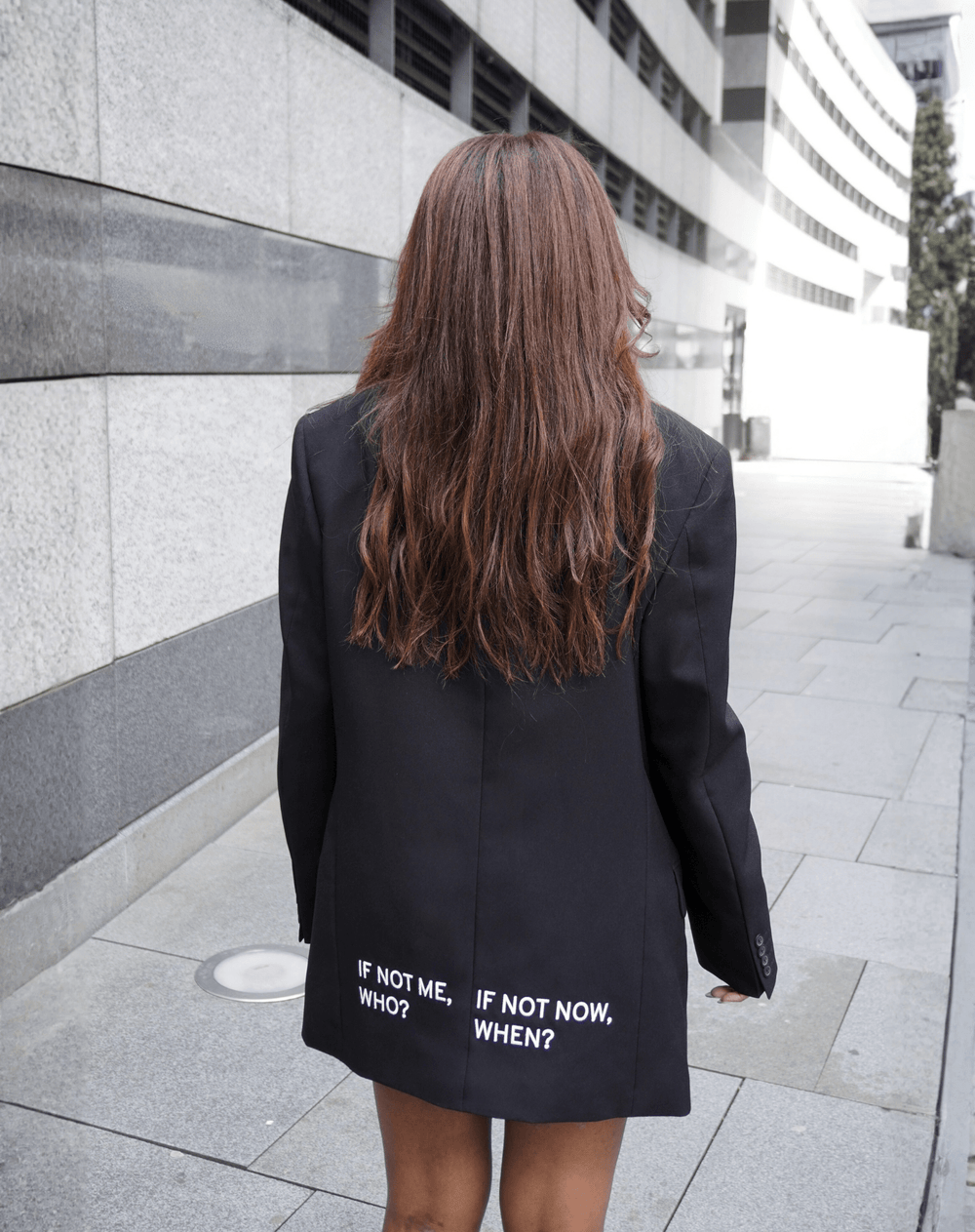 If not me who? If not now when? Upcycled Blazer (Printed) - OBLIVIOUS?