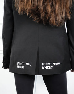 If not me who? If not now when? Upcycled Blazer (Bedruckt)