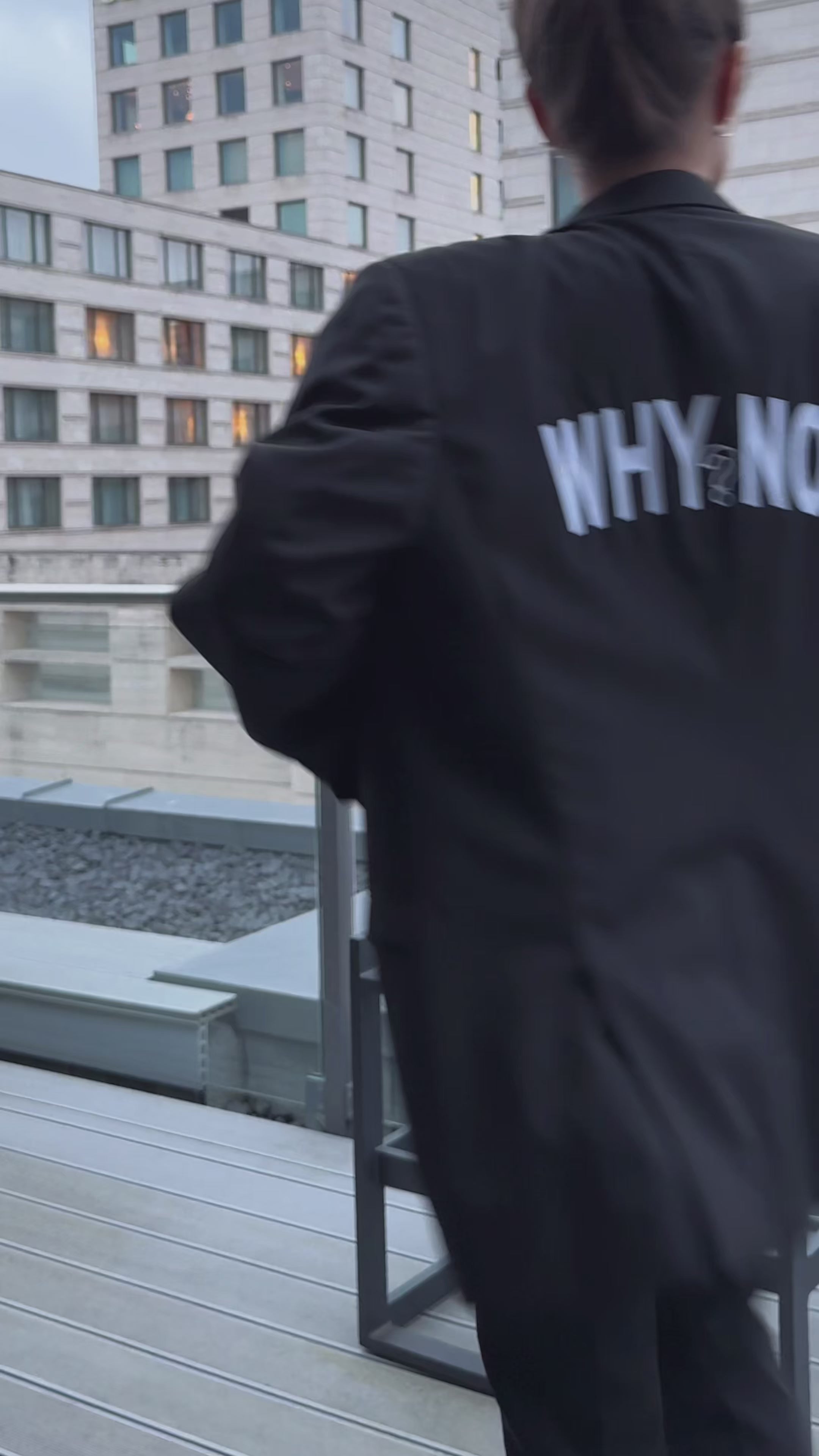 Why not? Upcycled Blazer (White Print)