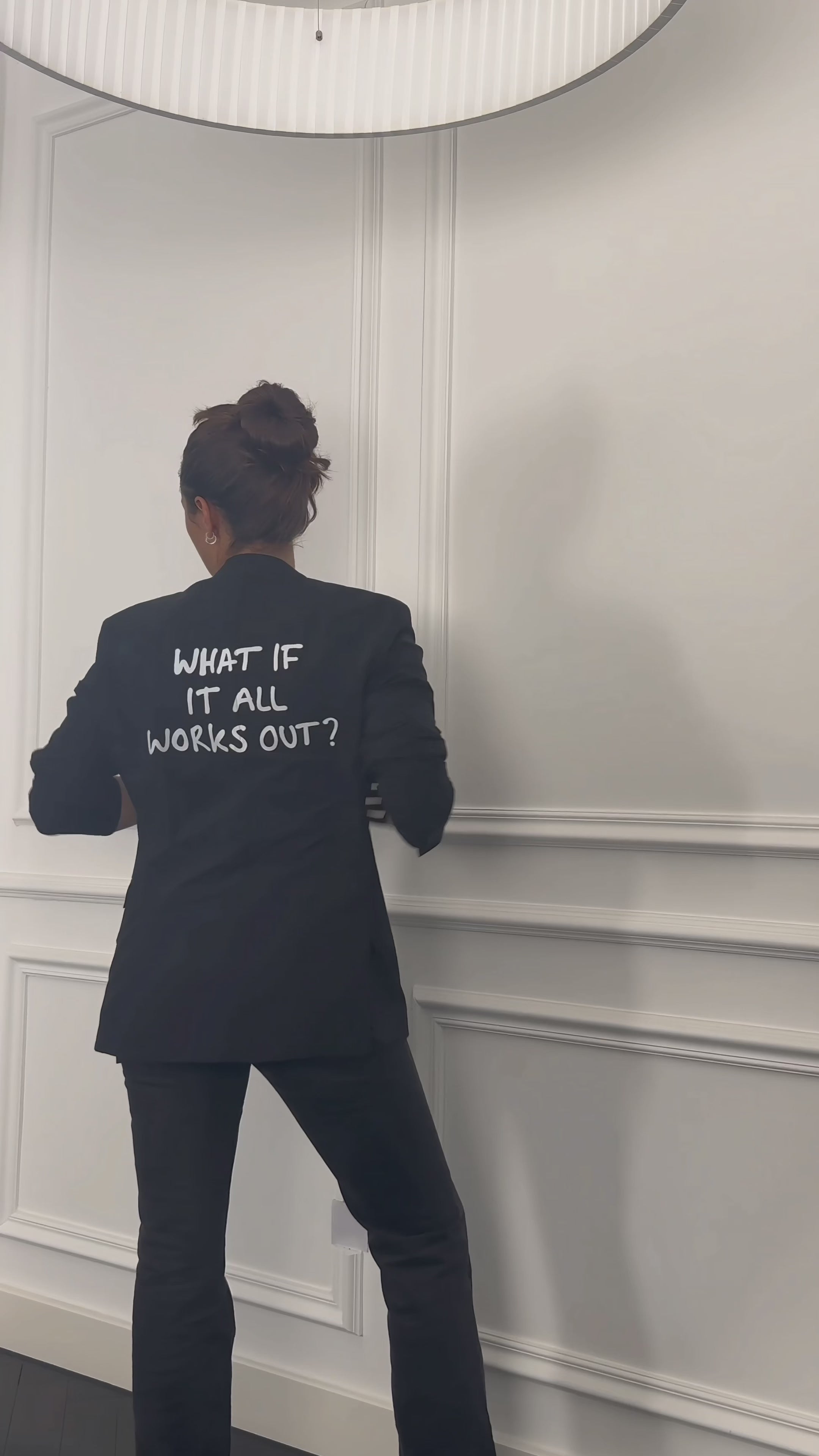 What if it all works out? Upcycled Blazer (big print)