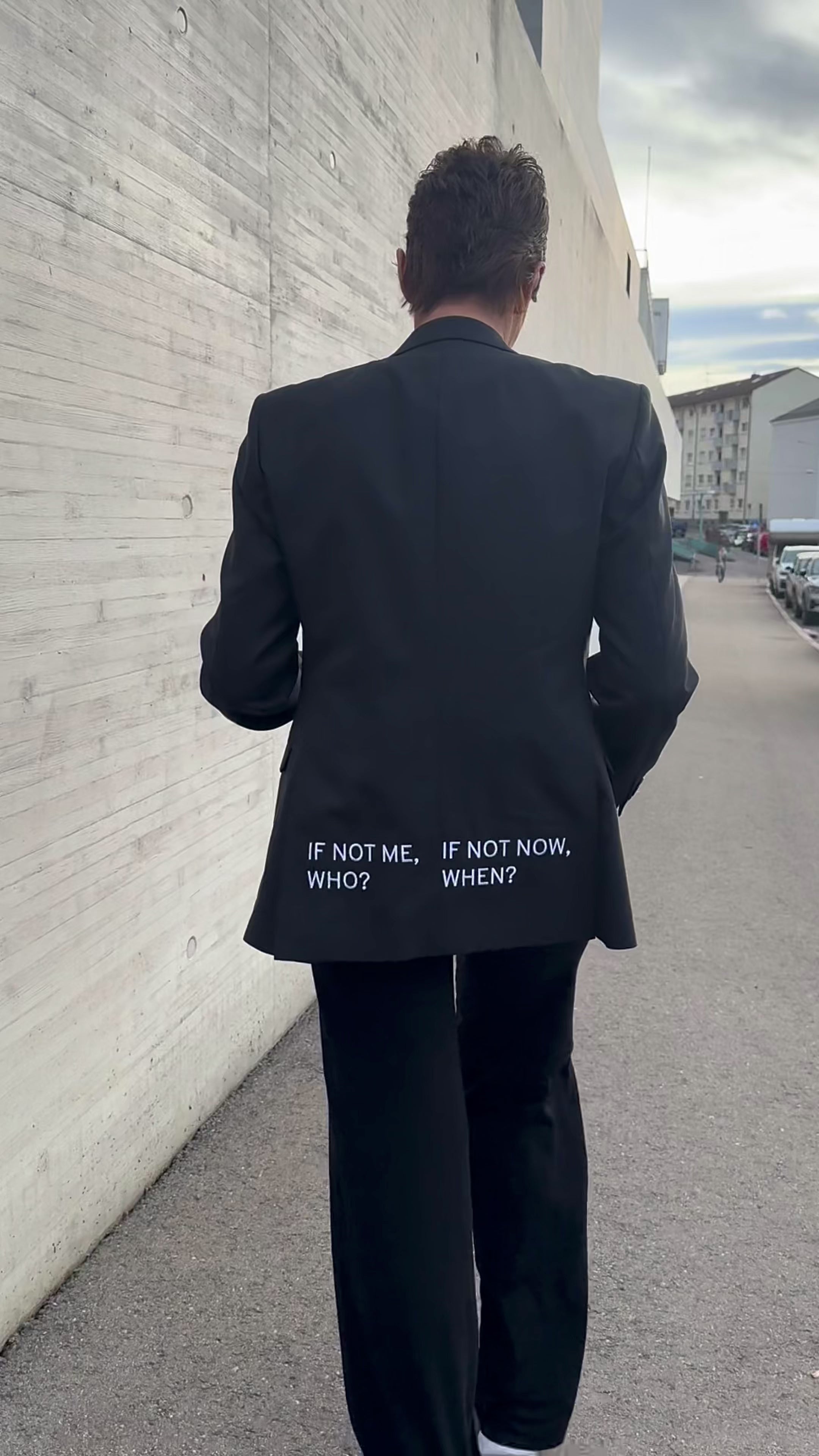 If not me who? If not now when? Upcycled Blazer (Printed)