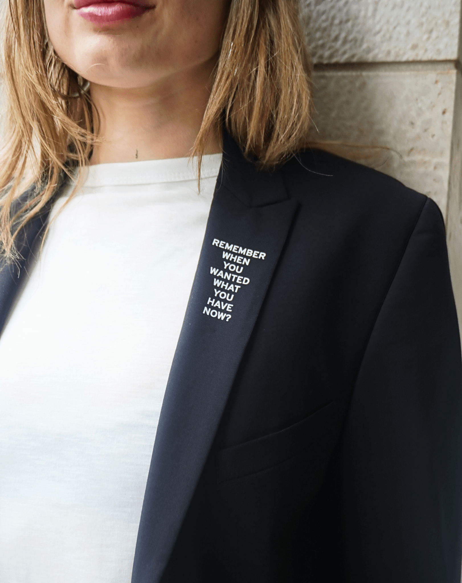 Remember when you wanted what you have now? Upcycled Blazer (small print) - OBLIVIOUS?