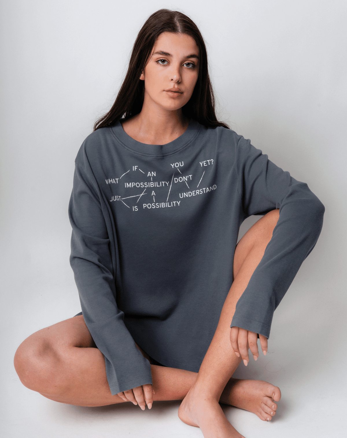 What if an impossibility is just a possibility you don't understand yet? Flowy Long Sleeve - OBLIVIOUS?