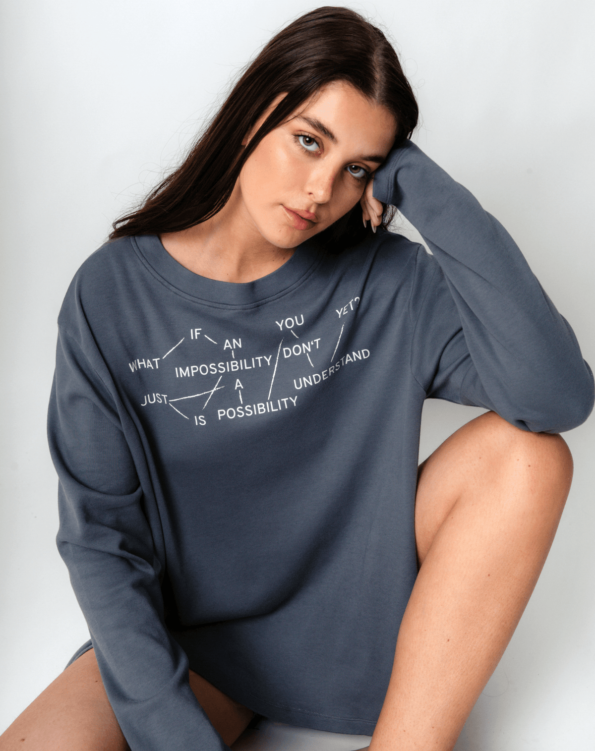 What if an impossibility is just a possibility you don't understand yet? Flowy Long Sleeve - OBLIVIOUS?
