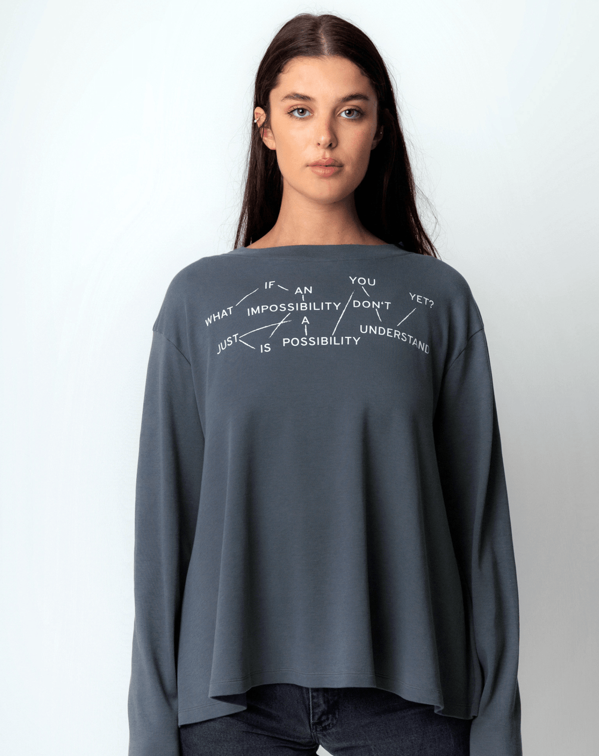 What if an impossibility is just a possibility you don't understand yet? Flowy Long Sleeve - OBLIVIOUS?