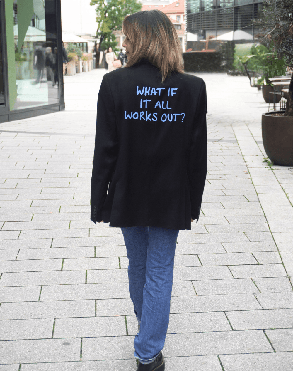 What if it all works out? Upcycled Blazer (Blue print) - OBLIVIOUS?