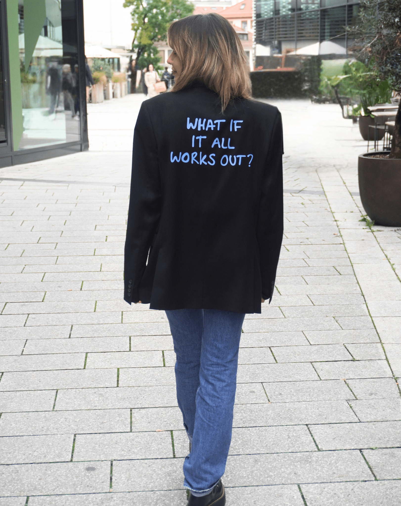 What if it all works out? Upcycled Blazer (Blue print) - OBLIVIOUS?