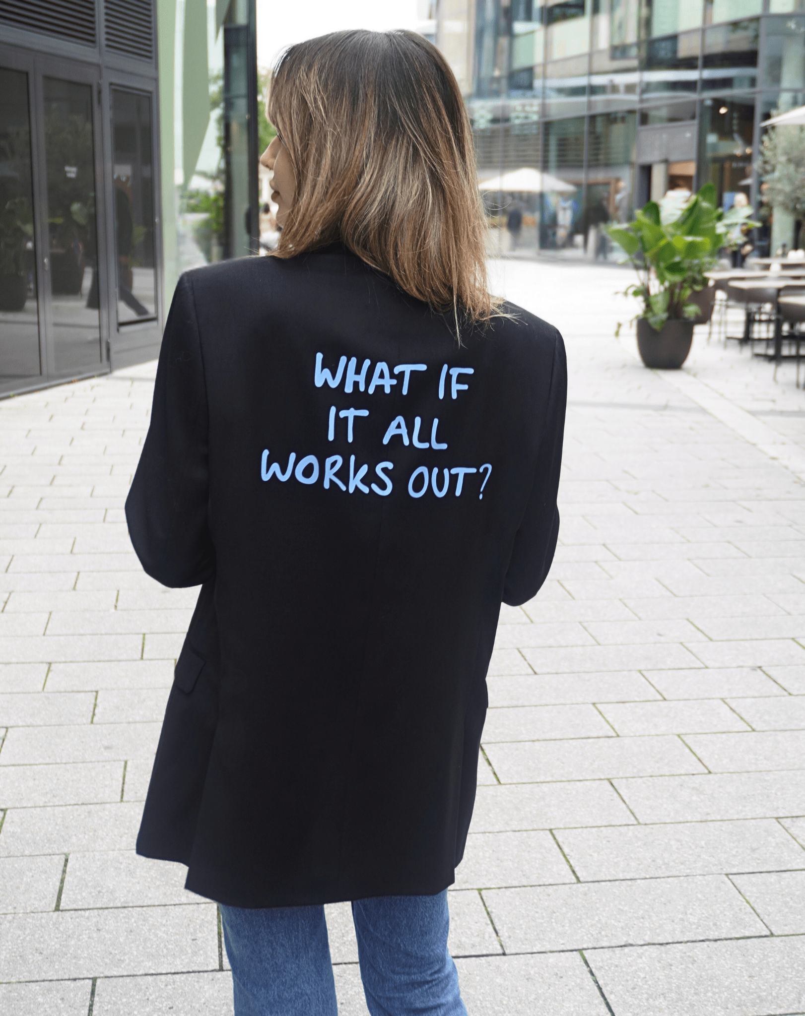 What if it all works out? Upcycled Blazer (Blue print) - OBLIVIOUS?