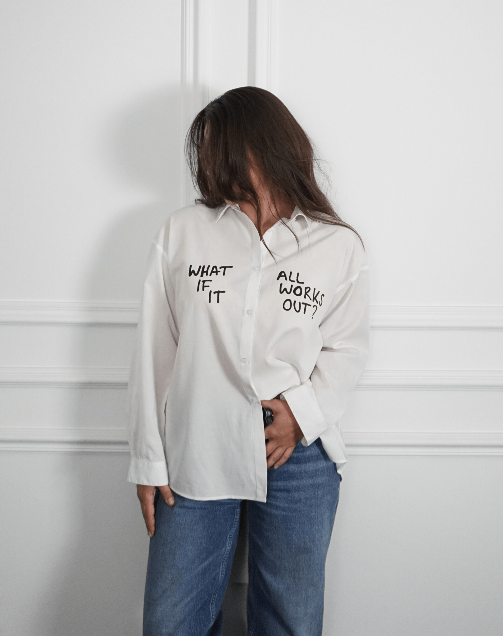 What if it all works out? White Shirt (Black print) - OBLIVIOUS?