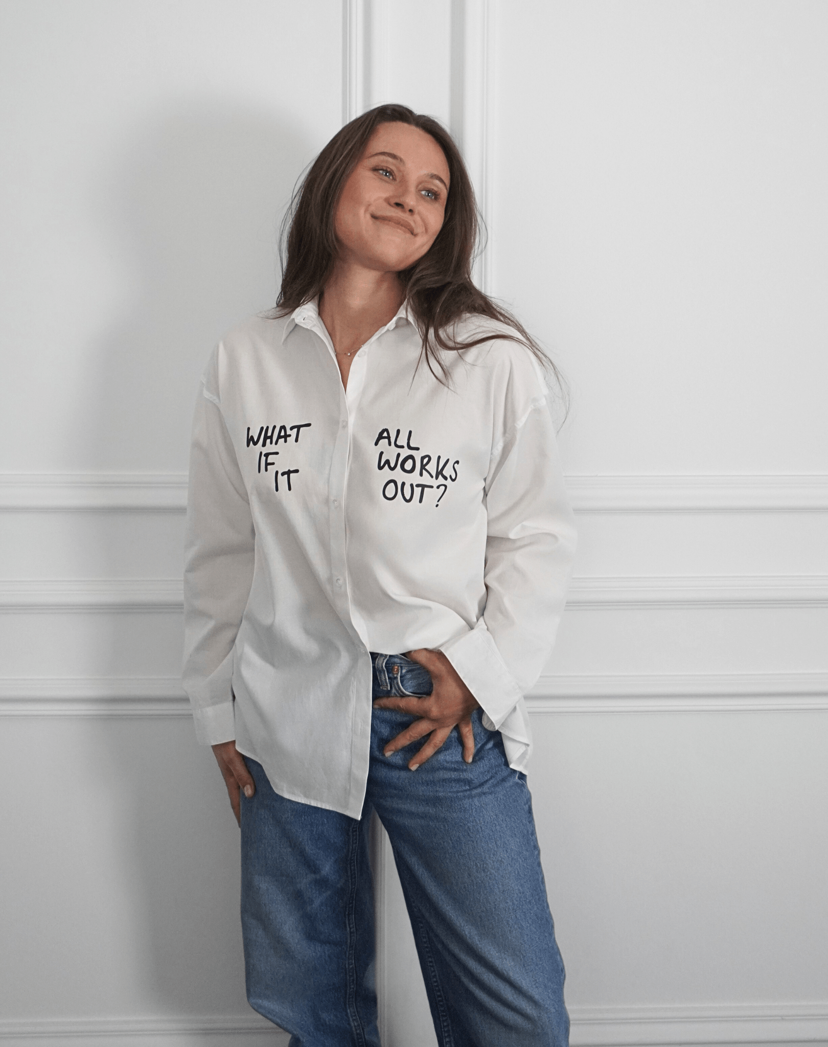 What if it all works out? White Shirt (Black print) - OBLIVIOUS?