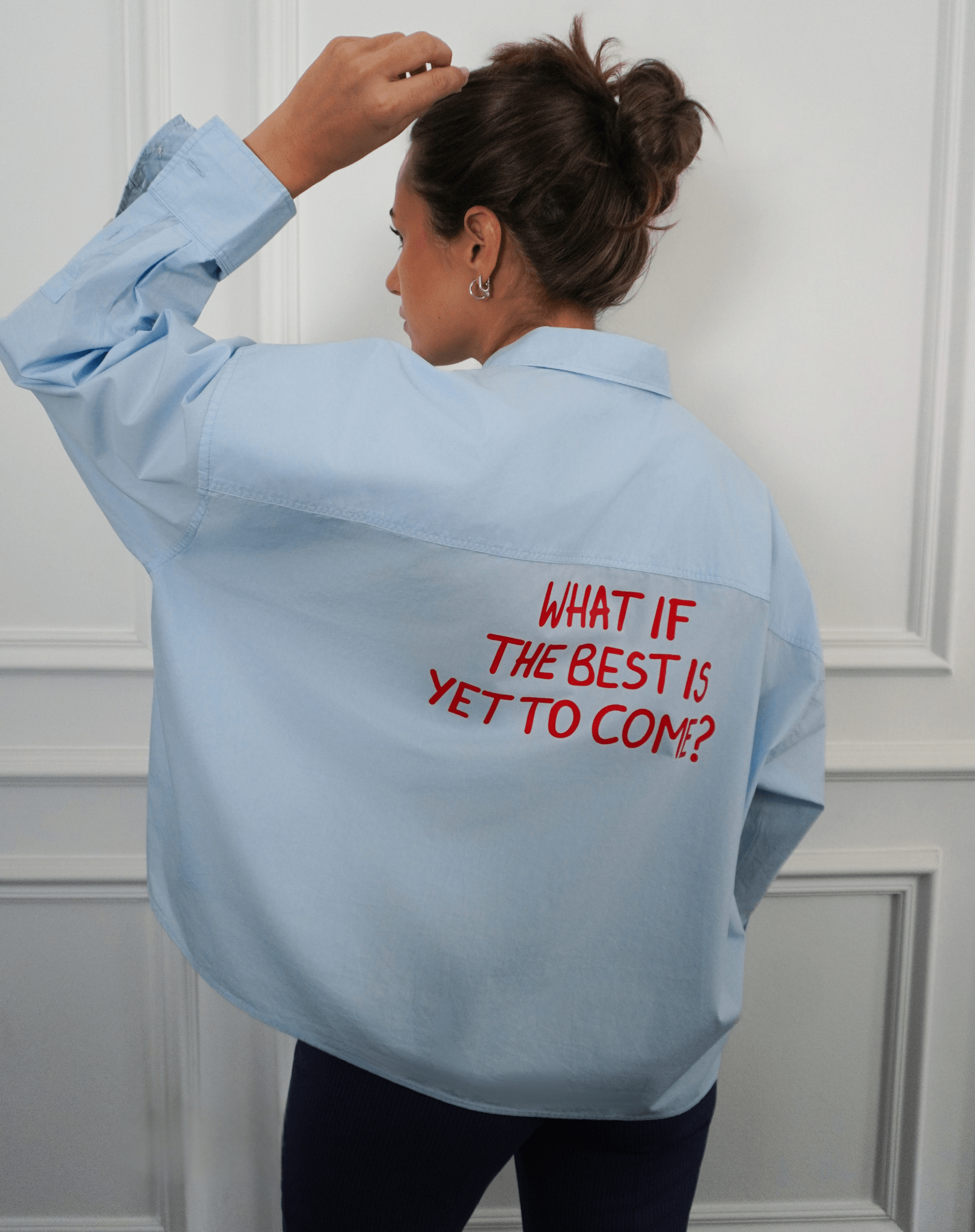 What if the best is yet to come? Blue Statement Shirt - OBLIVIOUS?