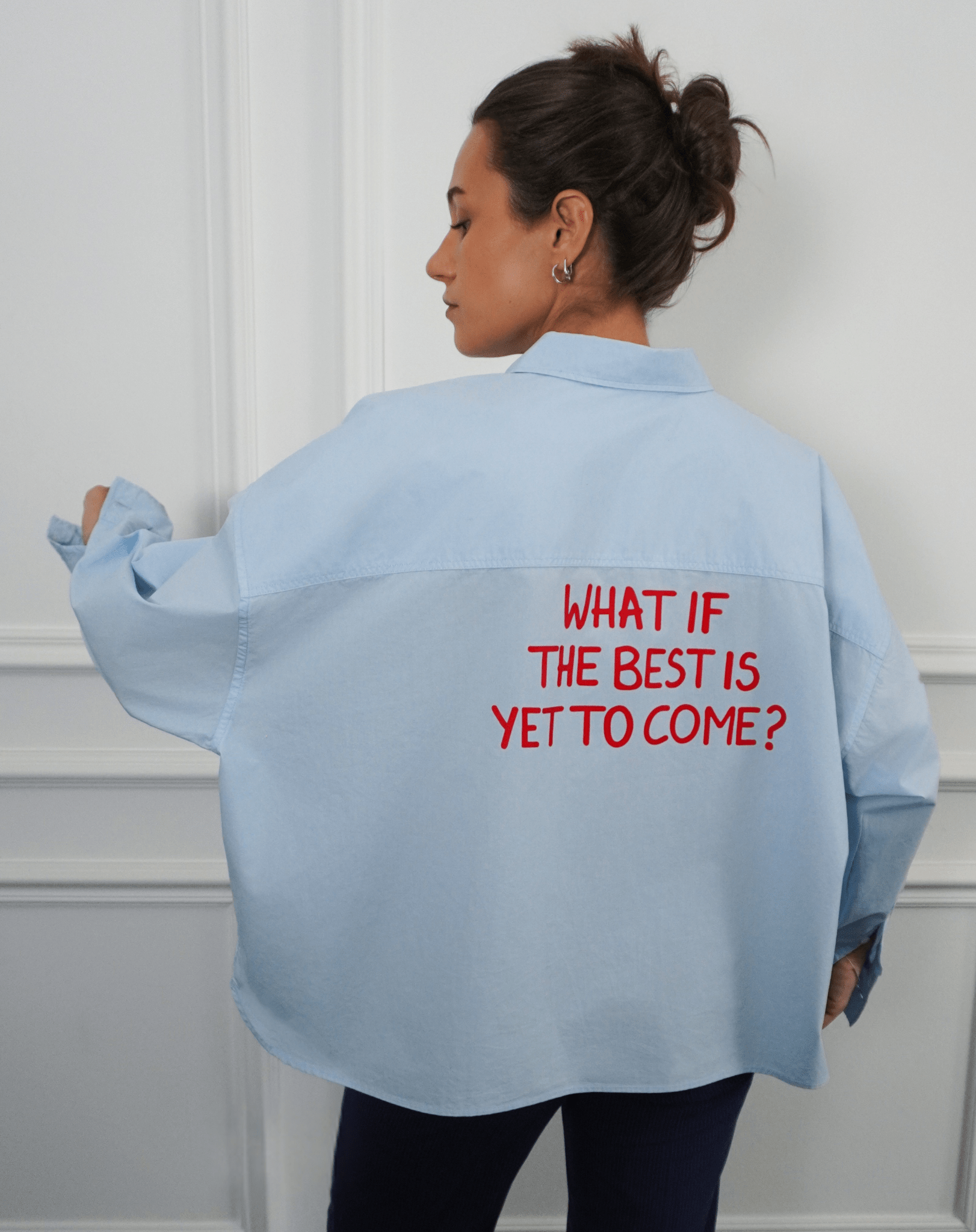 What if the best is yet to come? Blue Statement Shirt - OBLIVIOUS?