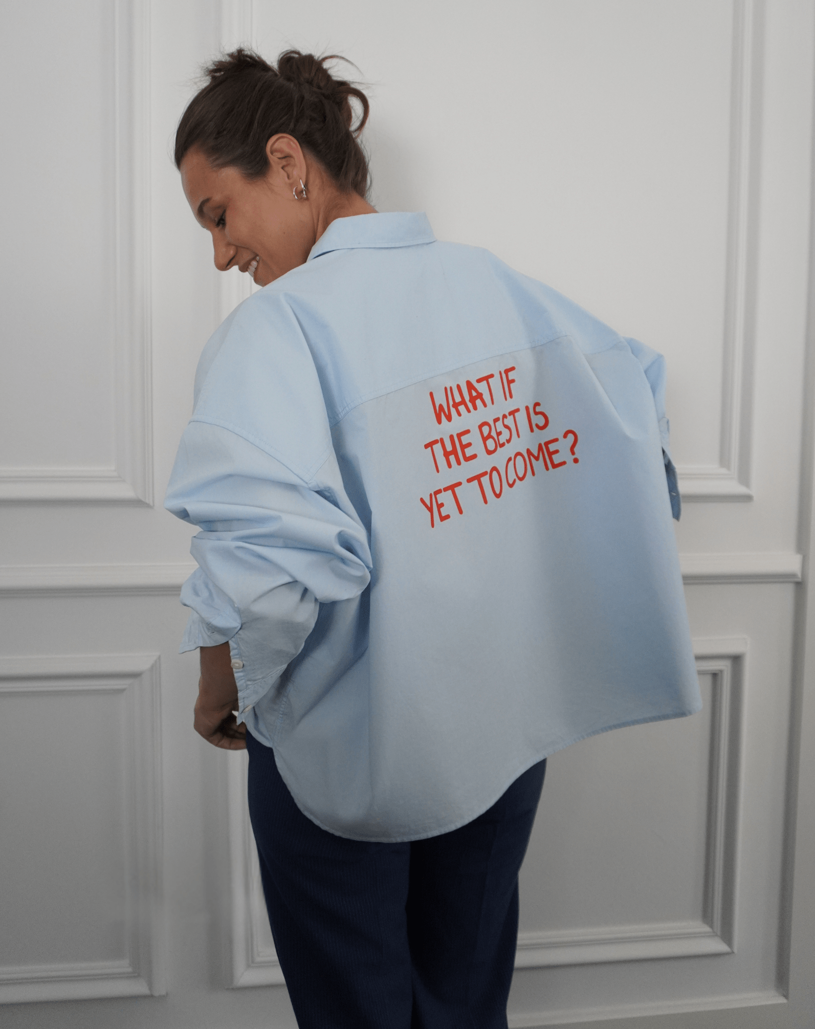What if the best is yet to come? Blue Statement Shirt - OBLIVIOUS?