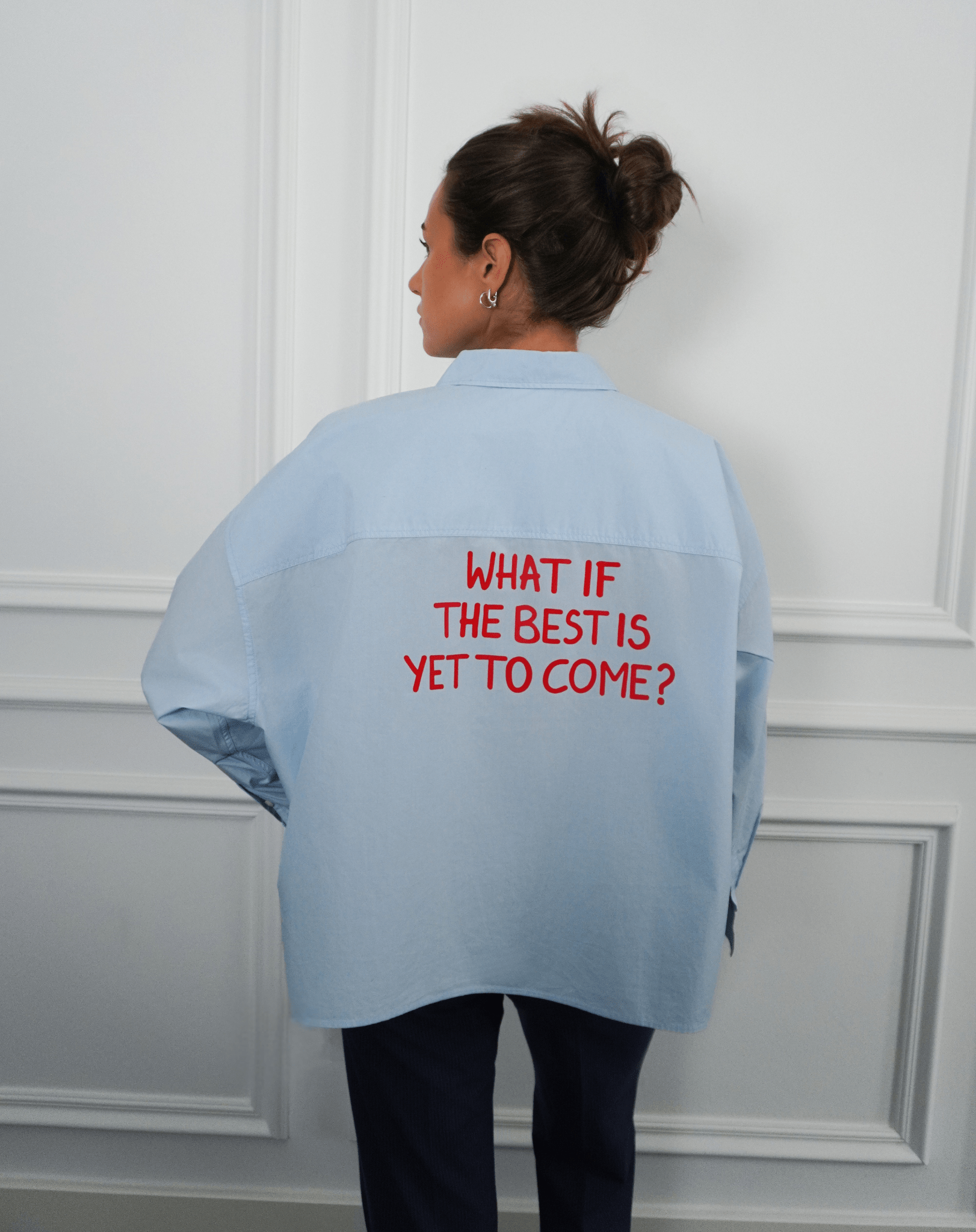 What if the best is yet to come? Blue Statement Shirt - OBLIVIOUS?
