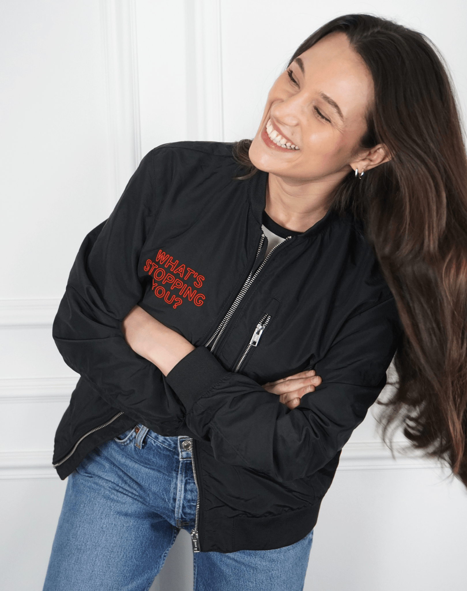 What's stopping you? Upcycled Bomber Jacket - OBLIVIOUS?