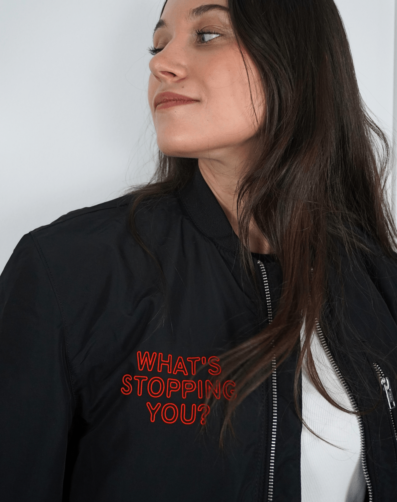 What's stopping you? Upcycled Bomber Jacket - OBLIVIOUS?