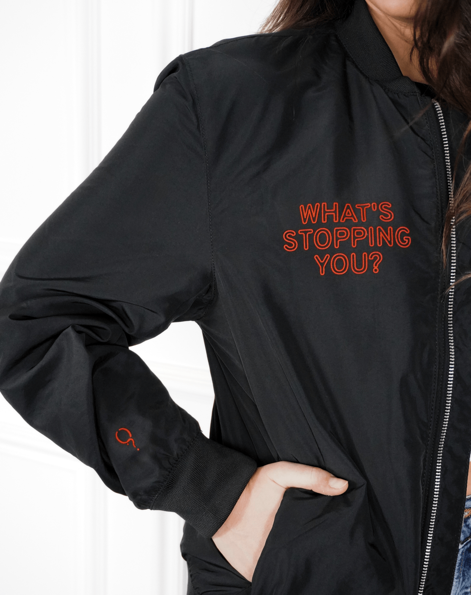 What's stopping you? Upcycled Bomber Jacket - OBLIVIOUS?