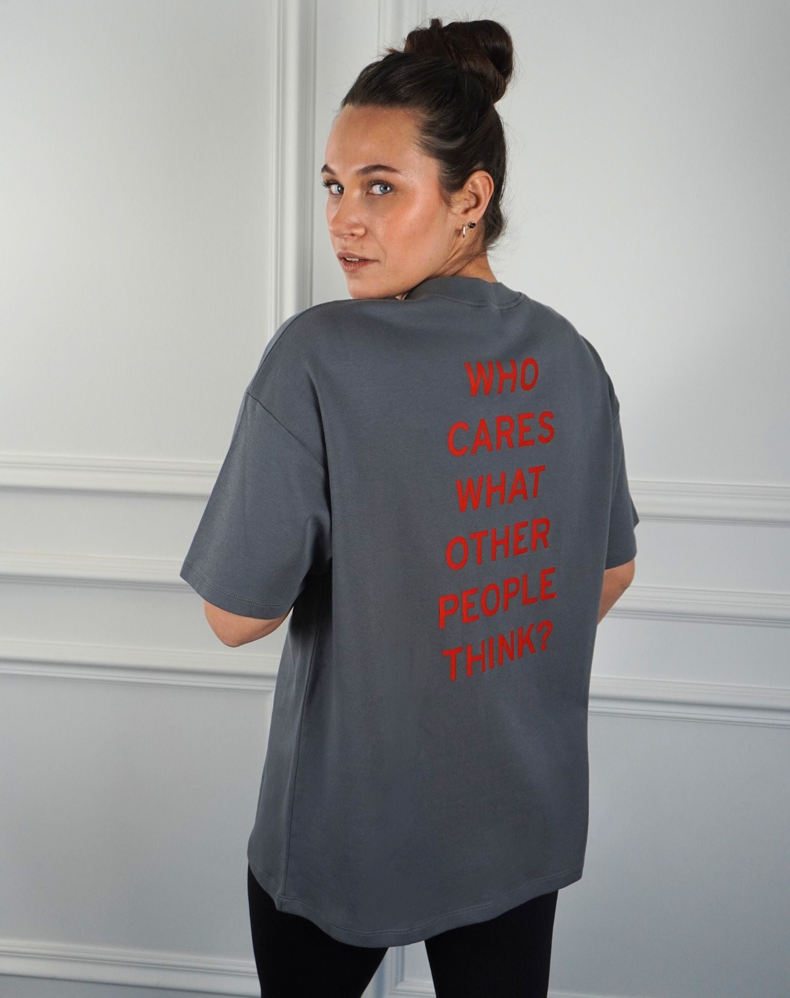 Who cares what other people think? Dark Grey T-Shirt - OBLIVIOUS?