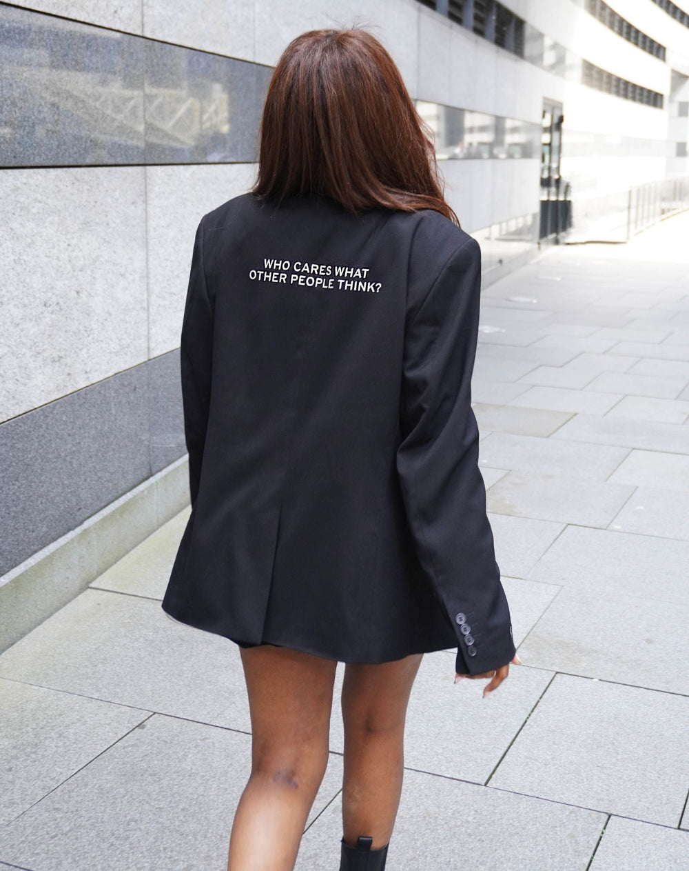 Who cares what other people think? Upcycled Blazer (Bedruckt)