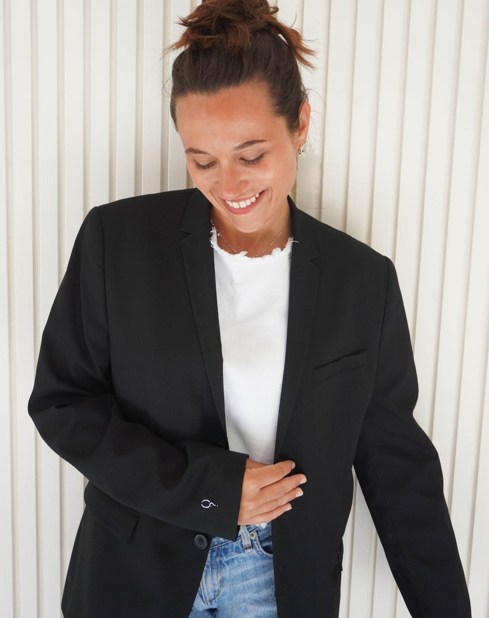Who cares what other people think? Upcycled Blazer (Bedruckt)