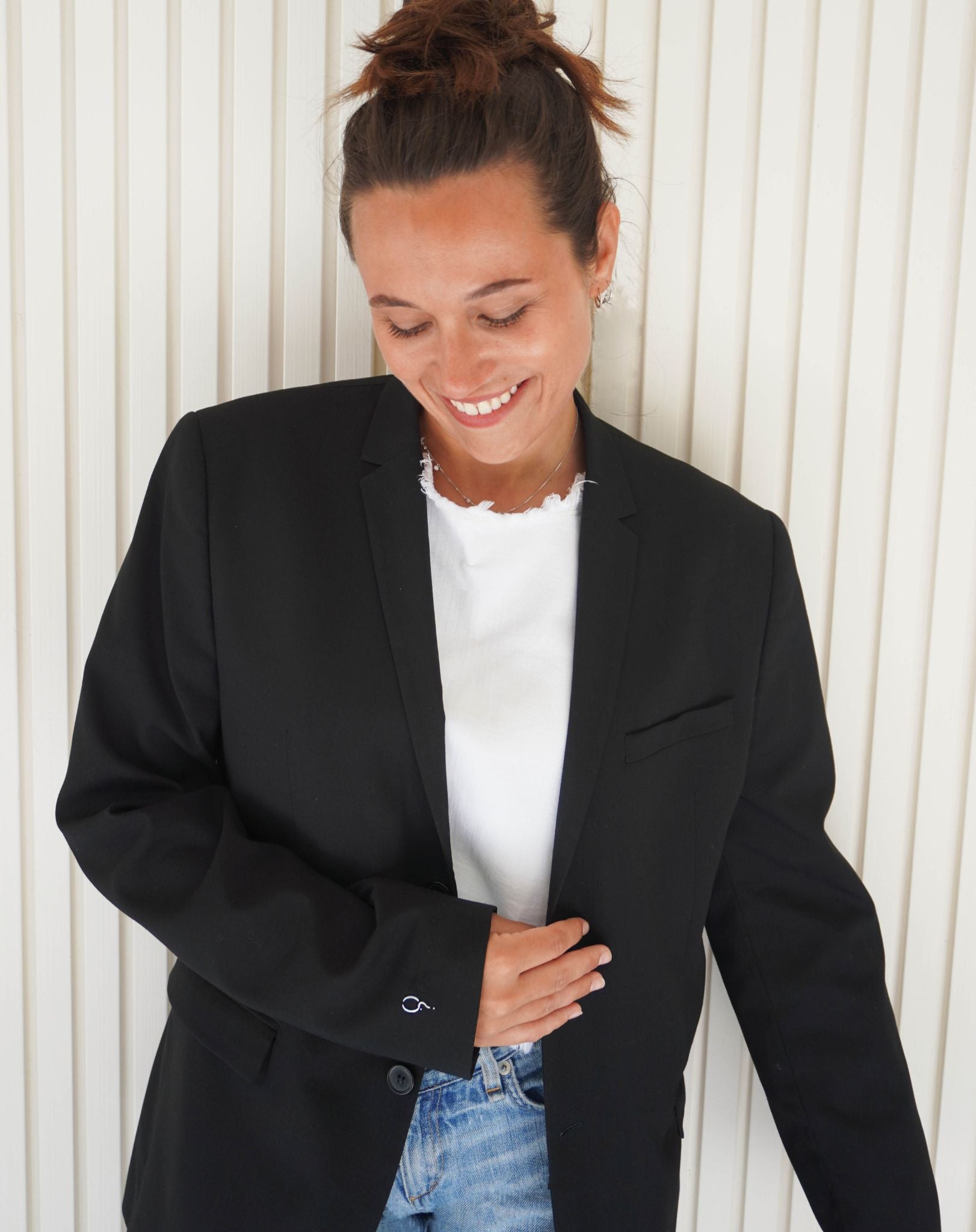 Who cares what other people think? Upcycled Blazer (Silver Reflective) - OBLIVIOUS?