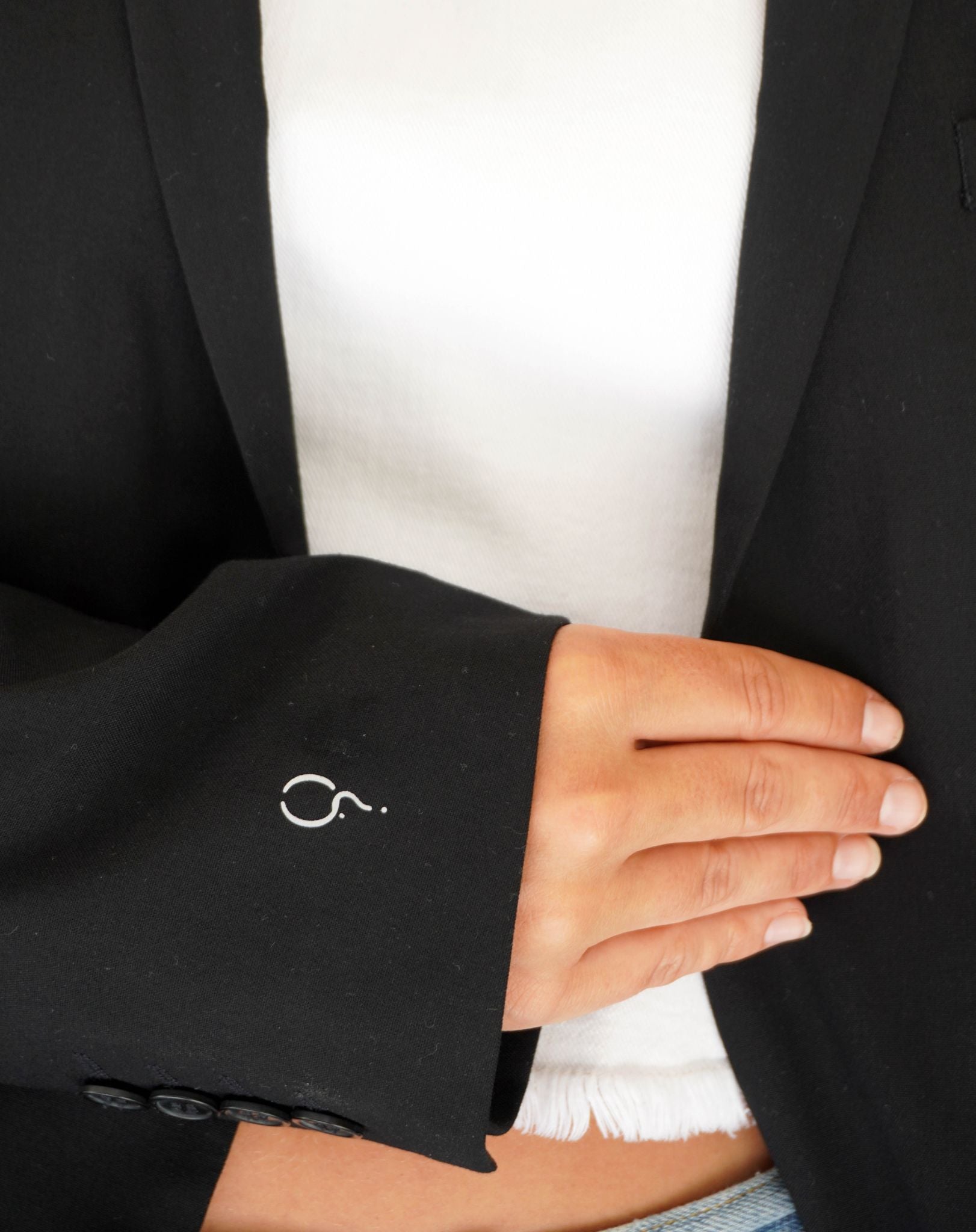 Who cares what other people think? Upcycled Blazer (Silver Reflective) - OBLIVIOUS?