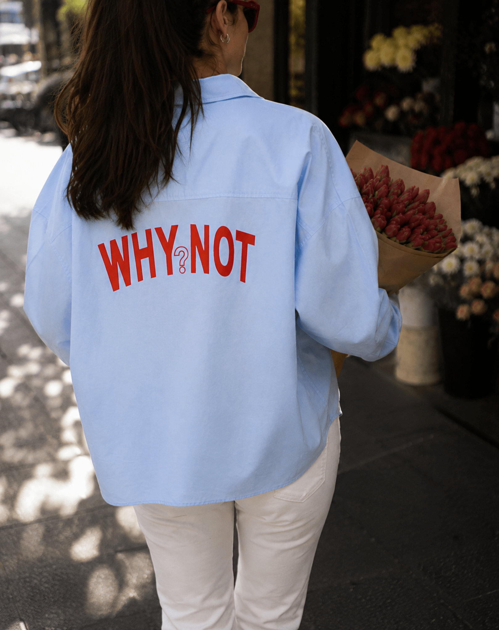 Why not? Blue Statement Shirt - OBLIVIOUS?
