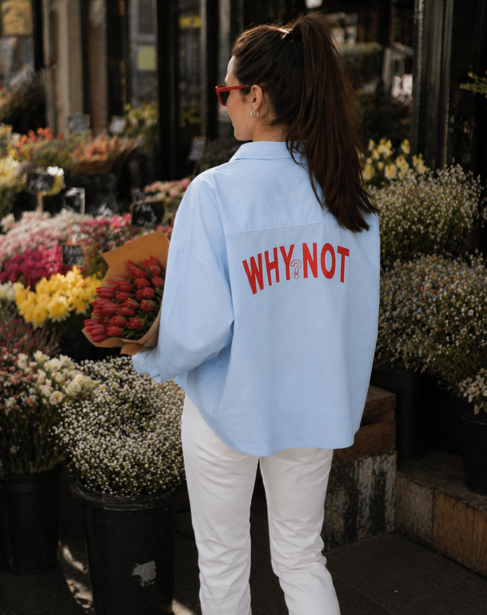 Why not? Blue Statement Shirt - OBLIVIOUS?