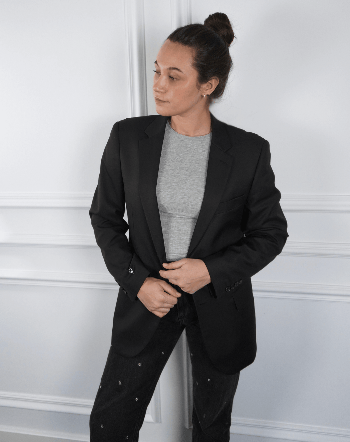 Why not? Upcycled Blazer (White Print) - OBLIVIOUS?