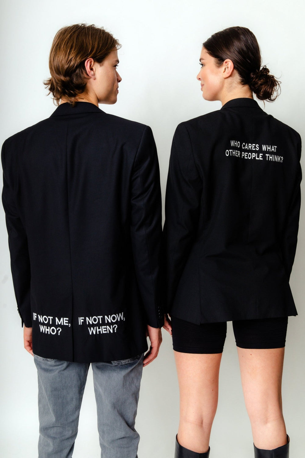 If not me, who? If not now, when? Upcycled Blazer (Bestickt)