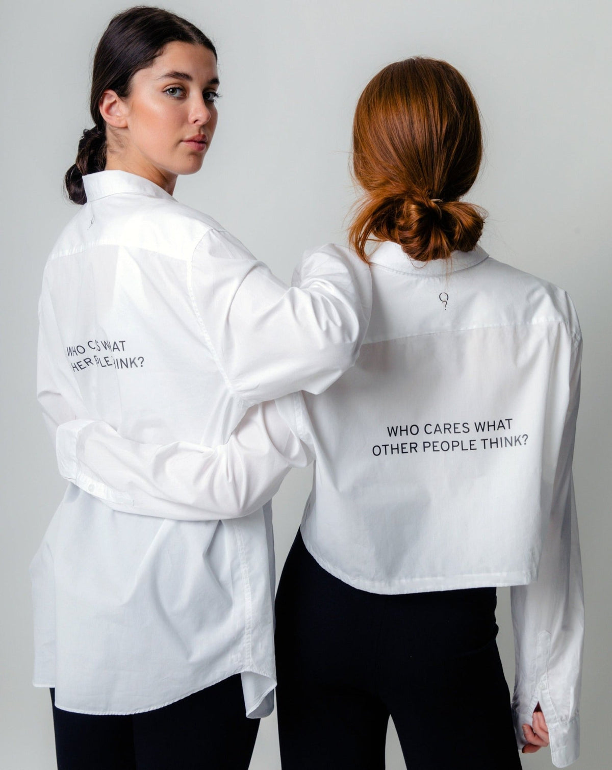 Upcycled White Shirt &#39;WHO CARES WHAT OTHER PEOPLE THINK?&#39; - OBLIVIOUS?