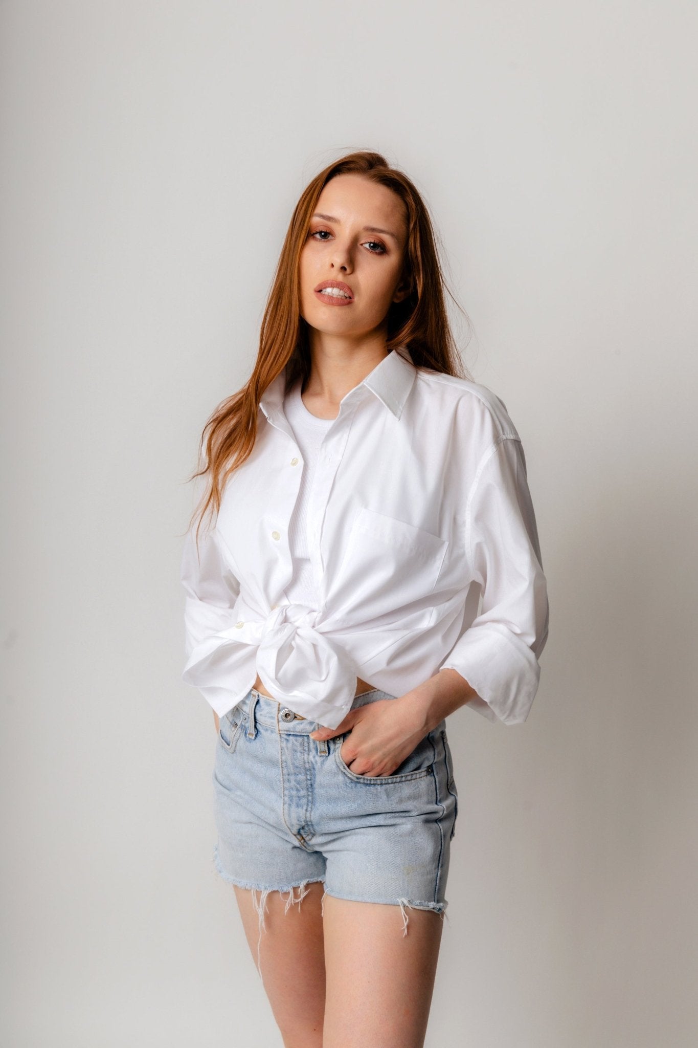 Upcycled White Shirt 'WHO CARES WHAT OTHER PEOPLE THINK?' - OBLIVIOUS?