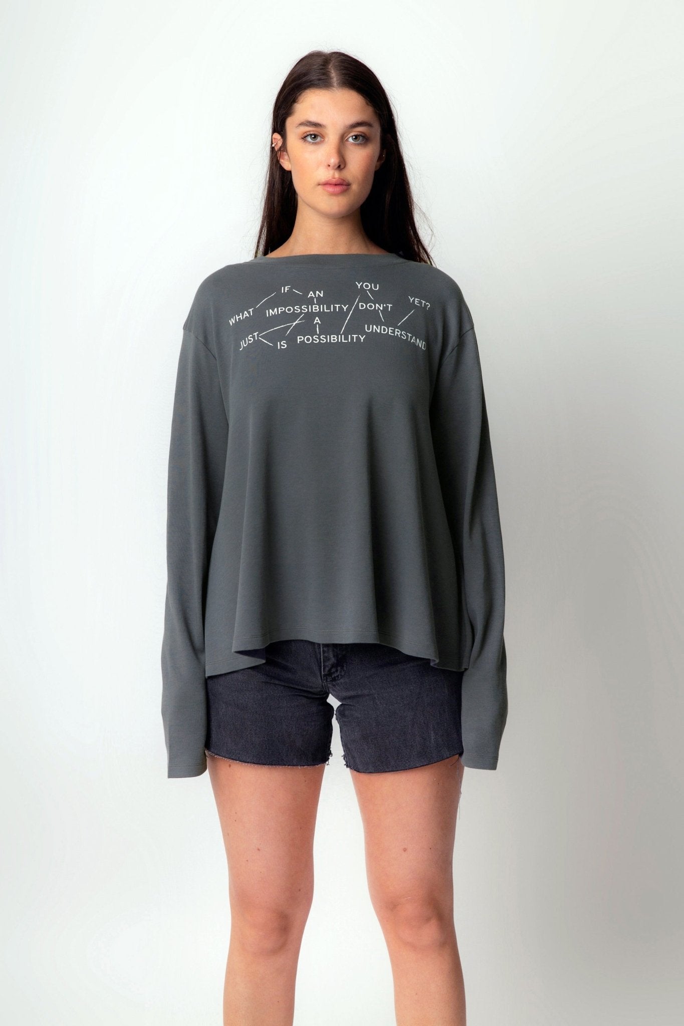 What if an impossibility is just a possibility you don't understand yet? Flowy Long Sleeve - OBLIVIOUS?