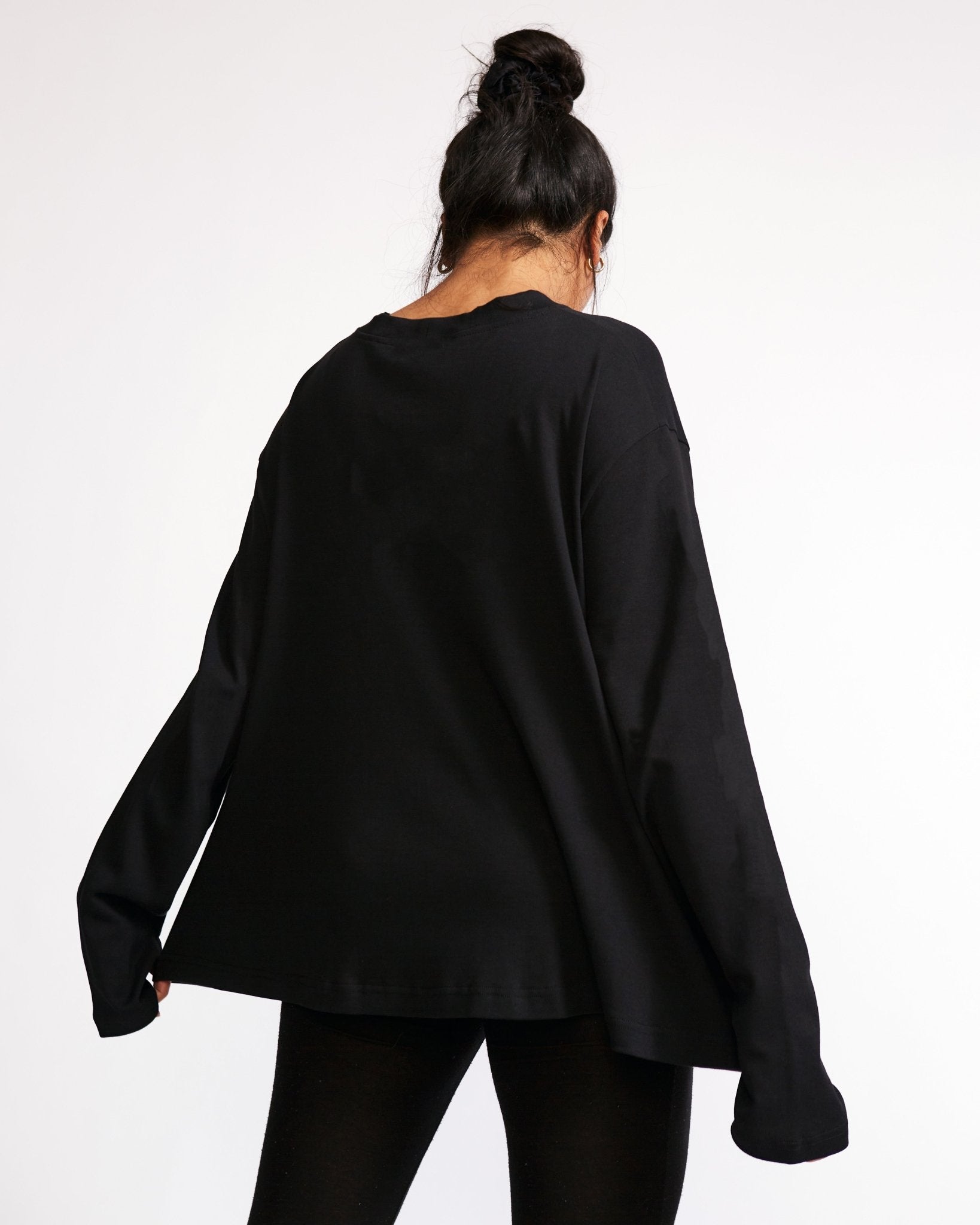 What if we take it one day at a time? Black Flowy Long Sleeve - OBLIVIOUS?