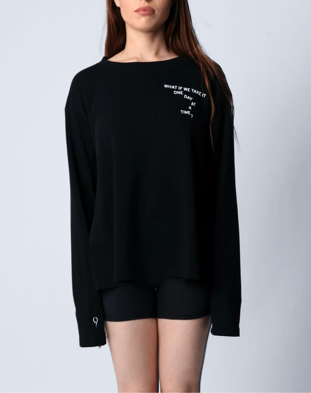 What if we take it one day at a time? Black Flowy Long Sleeve - OBLIVIOUS?